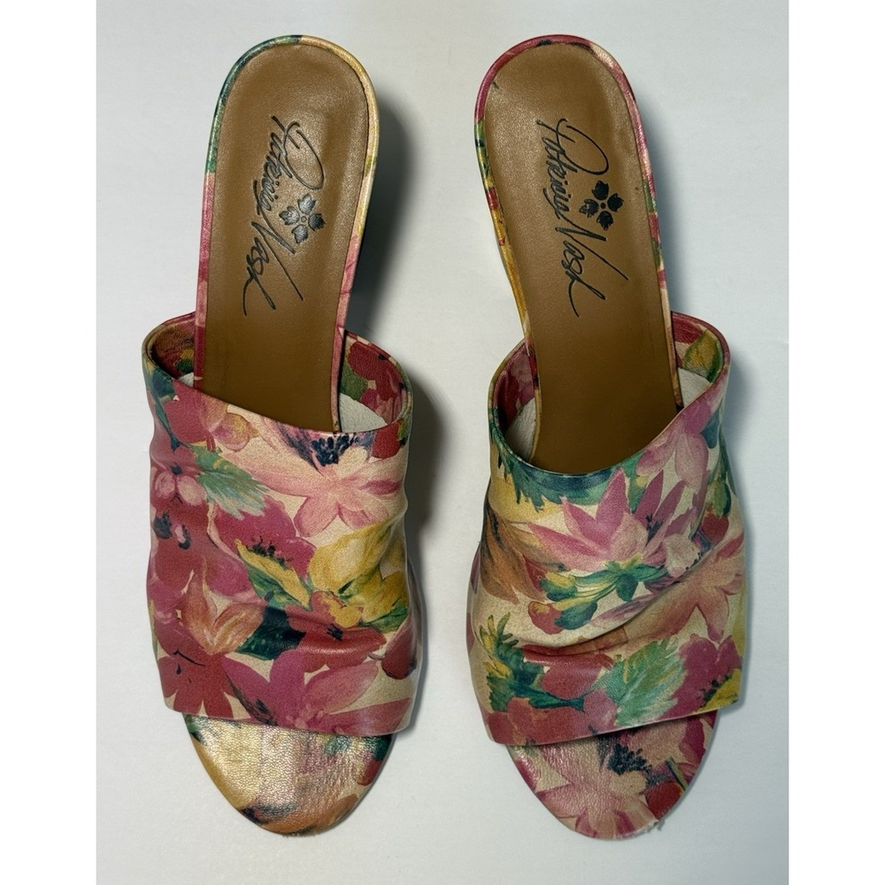 PATRICIA NASH Poema Leather Floral Mules/Open Toe Slides Women's 8.5 EUC - Picture 5 of 13